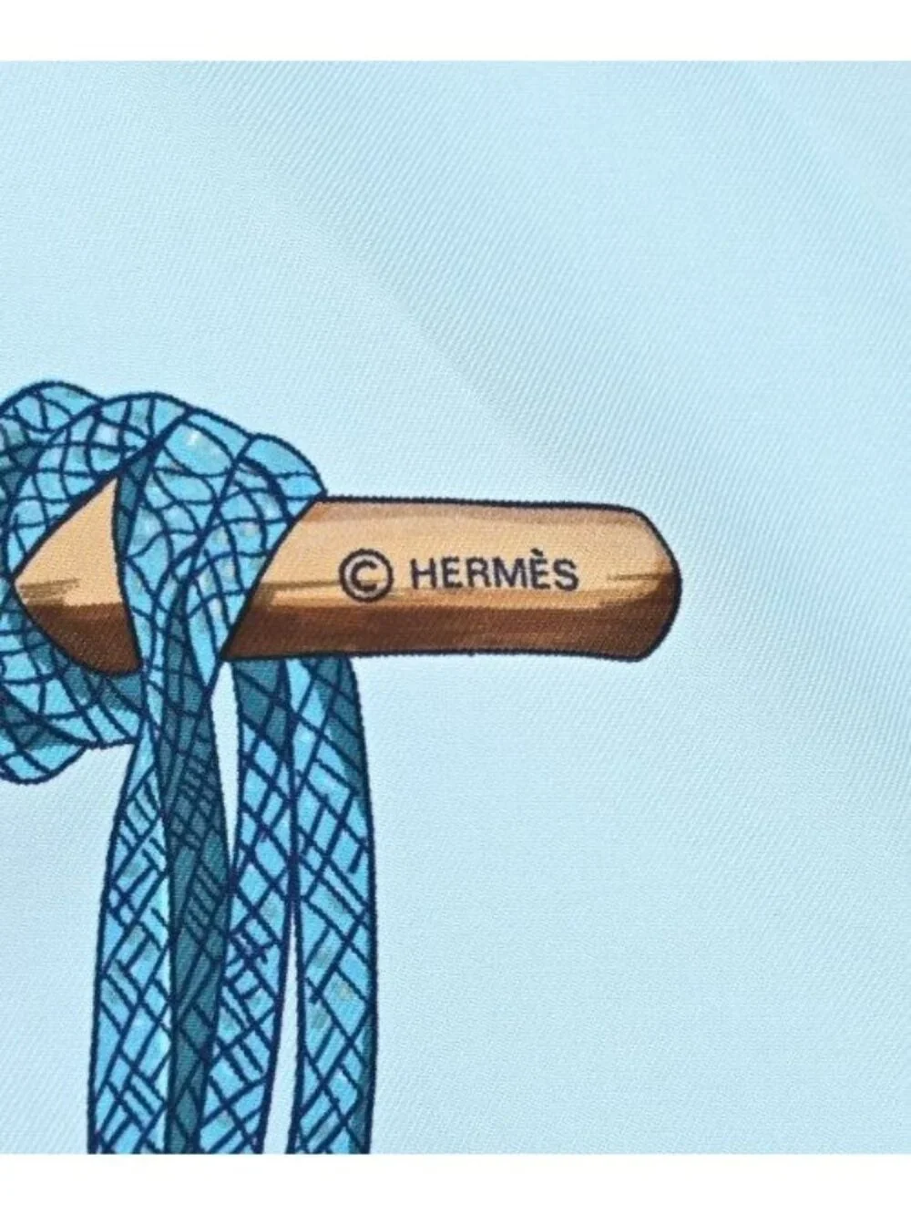 Hermes Bandana Scarf Blue - Picture 4 of 6
